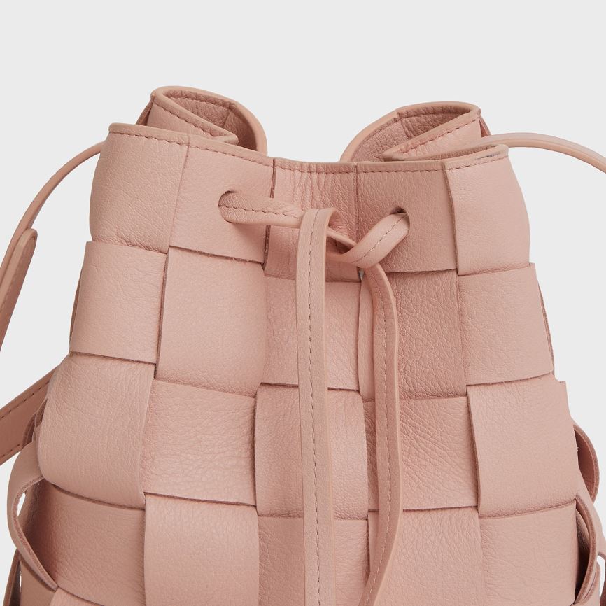 Women's Mansur Gavriel Upcycled Woven Mini Bucket Bags Pink | AU 1547BH